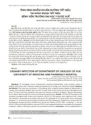 Tình hình nhiễm khuẩn đường tiết niệu tại khoa ngoại tiết niệu Bệnh viện Trường Đại học Y dược Huế