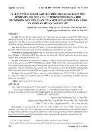 Tỷ lệ suy yếu ở người cao tuổi điều trị tại các khoa nội - Bệnh viện đại học y dược TP HCM theo bộ câu hỏi groningen, mối liên quan giữa một số đặc điểm lâm sàng và nhân khẩu học với suy yếu