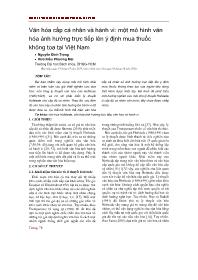 Văn hóa cấp cá nhân và hành vi: Một mô hình văn hóa ảnh hưởng trực tiếp lên ý định mua thuốc không toa tại Việt Nam