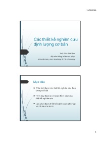 Bài giảng Các thiết kế nghiên cứu định lượng cơ bản - Đinh Thái Sơn