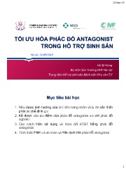 Bài giảng Tối ưu hóa phác đồ antagonist trong hỗ trợ sinh sản - Hồ Sỹ Hùng