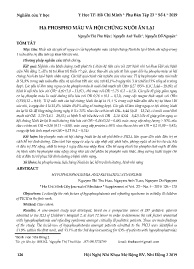 Hạ phospho máu và hội chứng Nuôi ăn lại