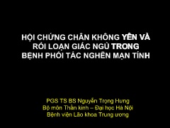 Hội chứng chân không yên và rối loạn giấc ngủ trong bệnh phổi tắc nghẽn mạn tính - Nguyễn Trọng Hưng